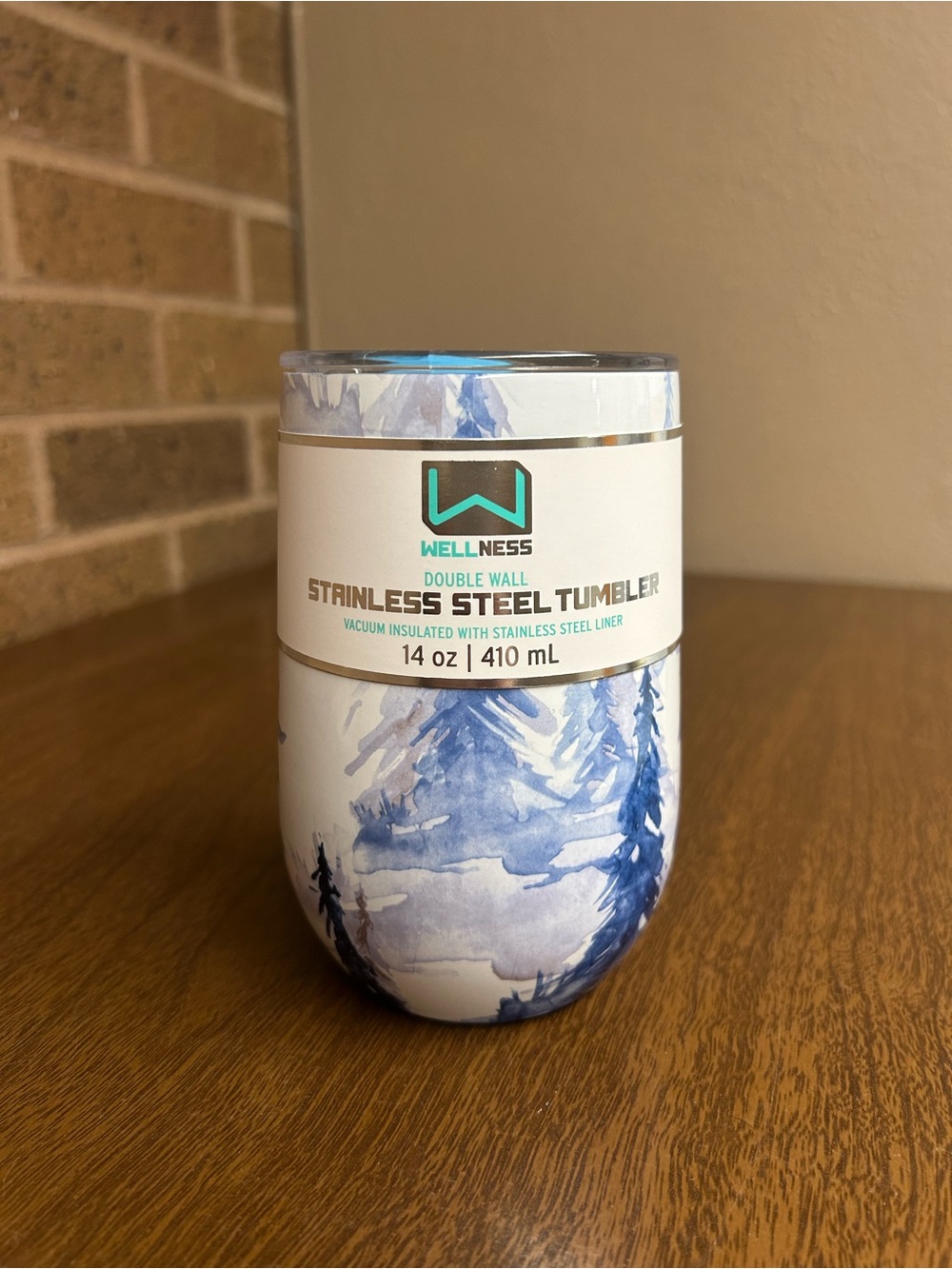 Wellness Blue Watercolor Stainless Steel Tumbler - 14 oz